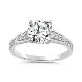 LADIES RING 2.25CT ROUND DIAMOND 14K WHITE GOLD (CENTER STONE ROUND DIAMOND 2.00CT)